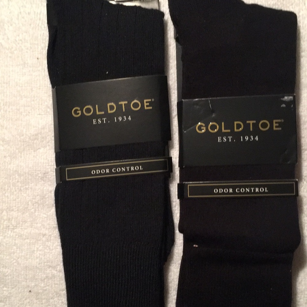 2 pairs black  odor control dress socks.